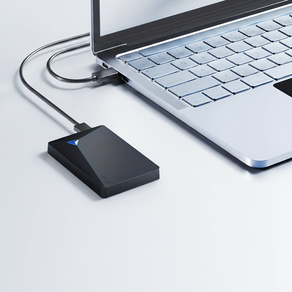 Schlankes, leichtes tragbares externes SSD-Backup-Speicherlaufwerk
