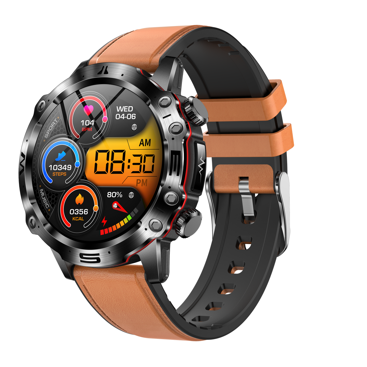 Fitness-Smartwatch mit AMOLED-Touchscreen, EKG, Blutdruckmessung und Bluetooth-Anruffunktion