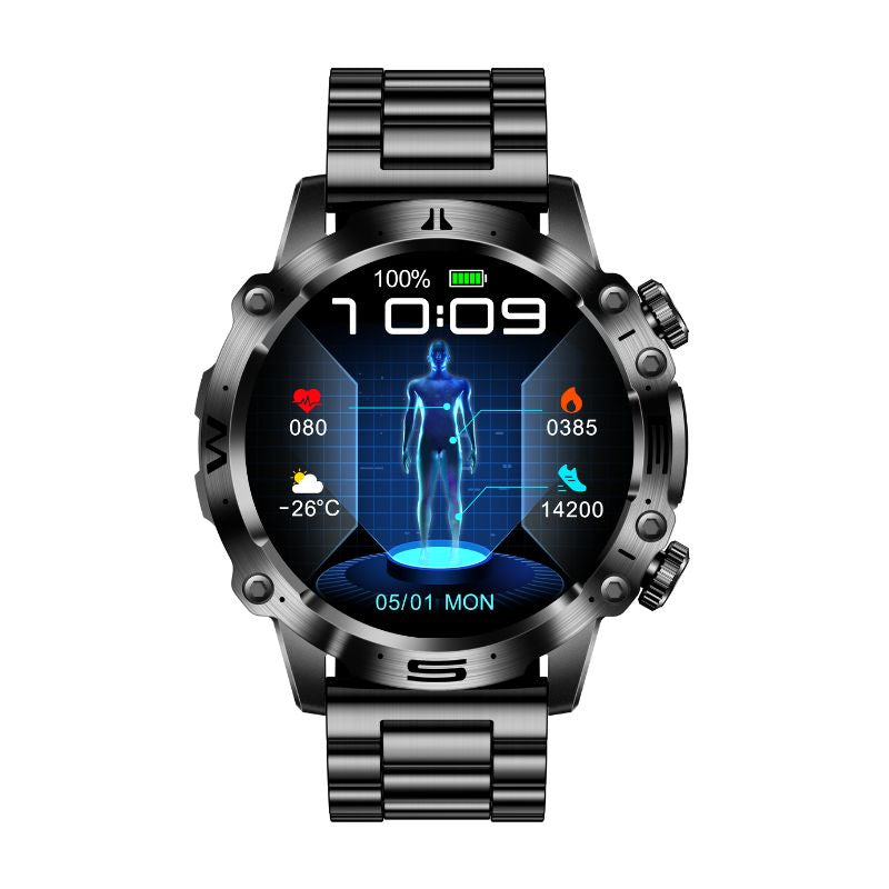 Fitness-Smartwatch mit AMOLED-Touchscreen, EKG, Blutdruckmessung und Bluetooth-Anruffunktion