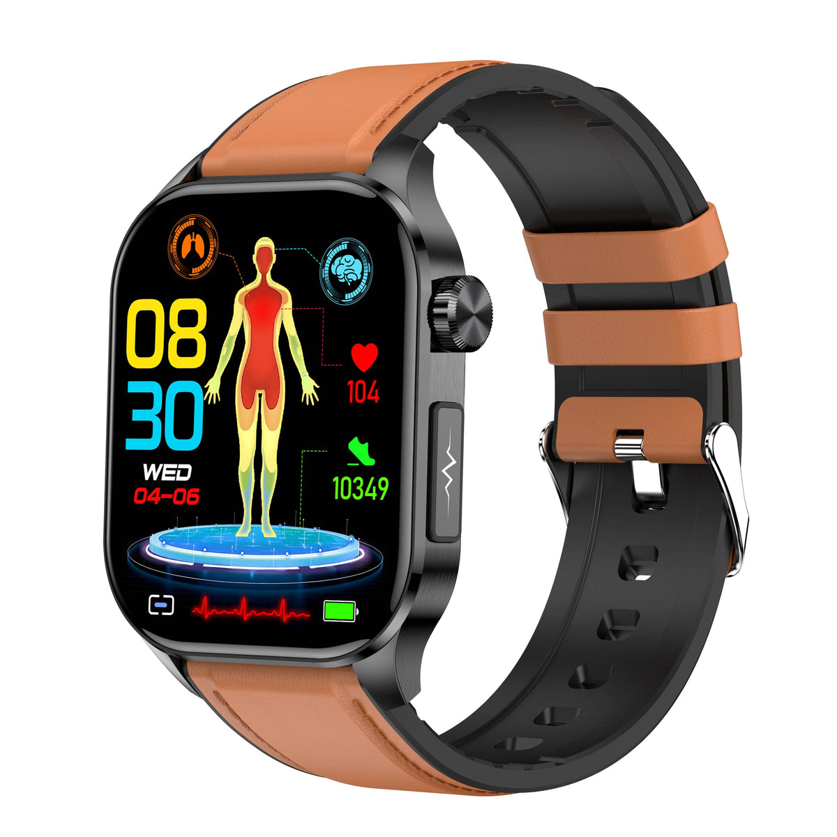 Wasserdichte Smartwatch mit AMOLED-Display sowie Herzfrequenz- und EKG-Überwachung