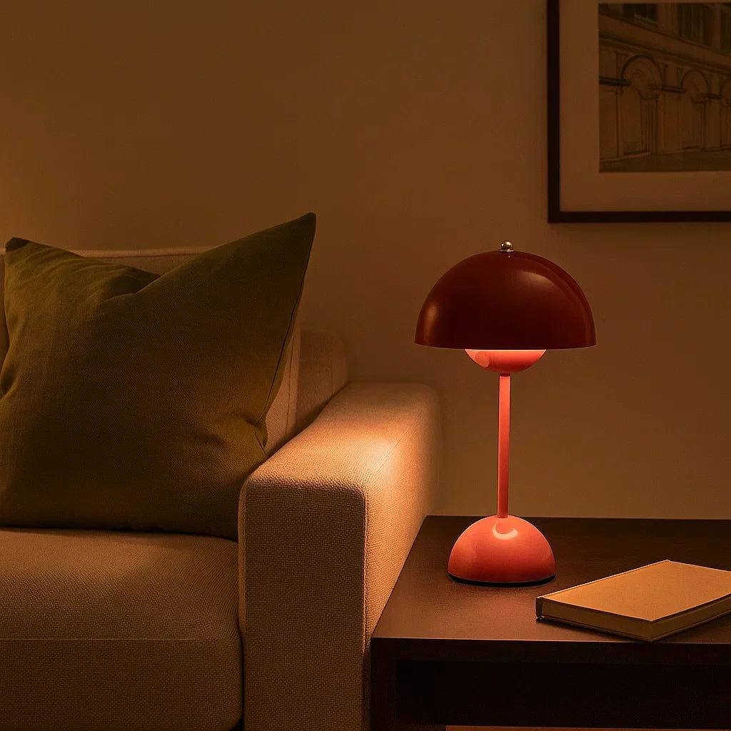 Elegante minimalistische skandinavische dimmbare Tischlampe mit Touch-Steuerung