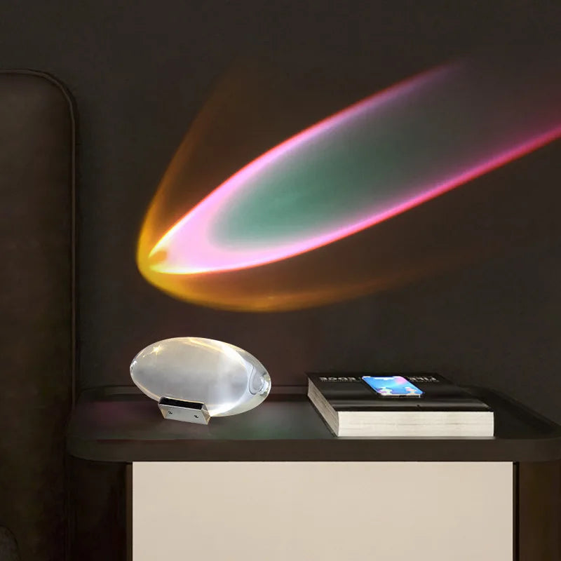 Tischlampe mit Kristallkugel und Nachthimmel-Projektor