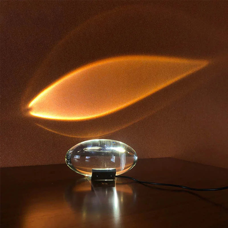 Tischlampe mit Kristallkugel und Nachthimmel-Projektor