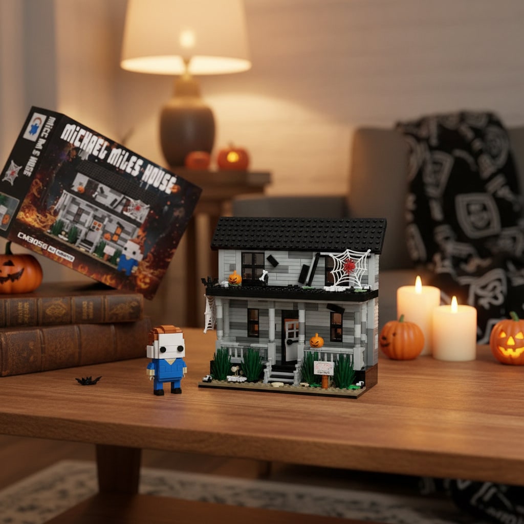 Schauriges Halloween-Konstruktionsspielzeug-Set mit Geisterhaus-Bausteinen
