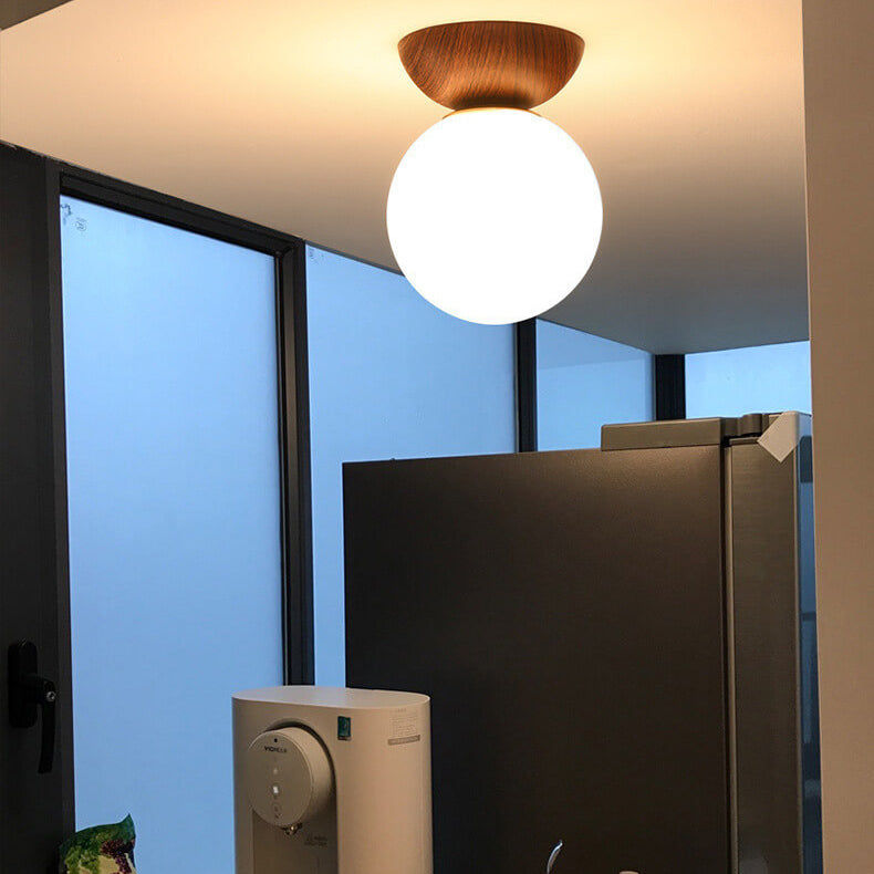 Von Japan inspirierte minimalistische runde dimmbare Deckenleuchte mit Kugelform
