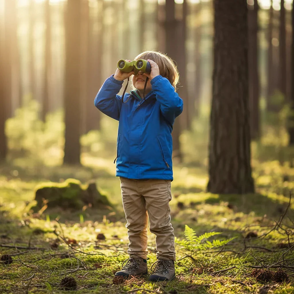 Kompaktes, leichtes Kinderfernglas mit Trageriemen für Outdoor-Abenteuer