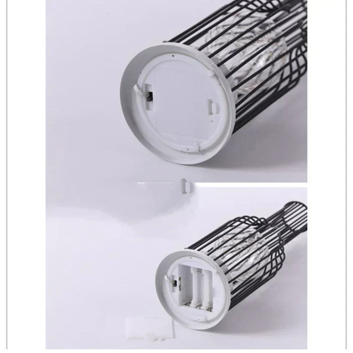 Schlanke moderne zeitgenössische Tischlampe aus Metall und Stoff