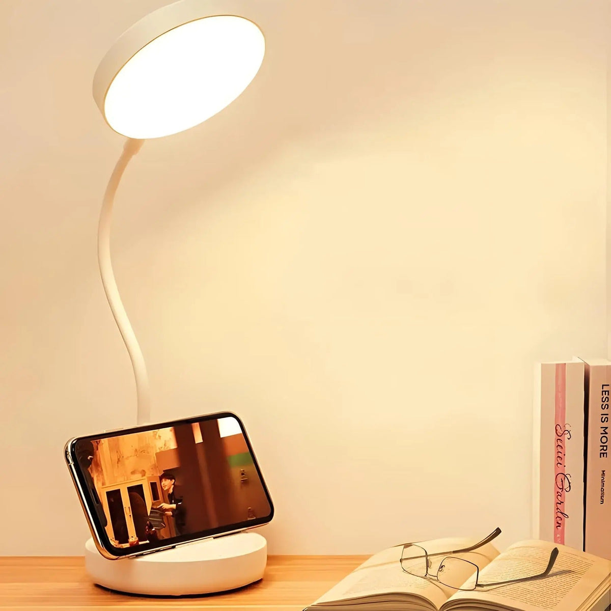 Verstellbare Schwanenhals-Tischlampe für den Schreibtisch mit Akku, Touch-Steuerung und mehreren Modi