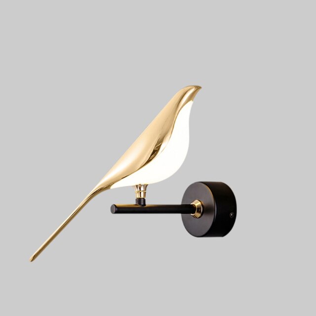 Skulpturale, magnetische, verstellbare Wandleuchte mit Vogelsilhouette