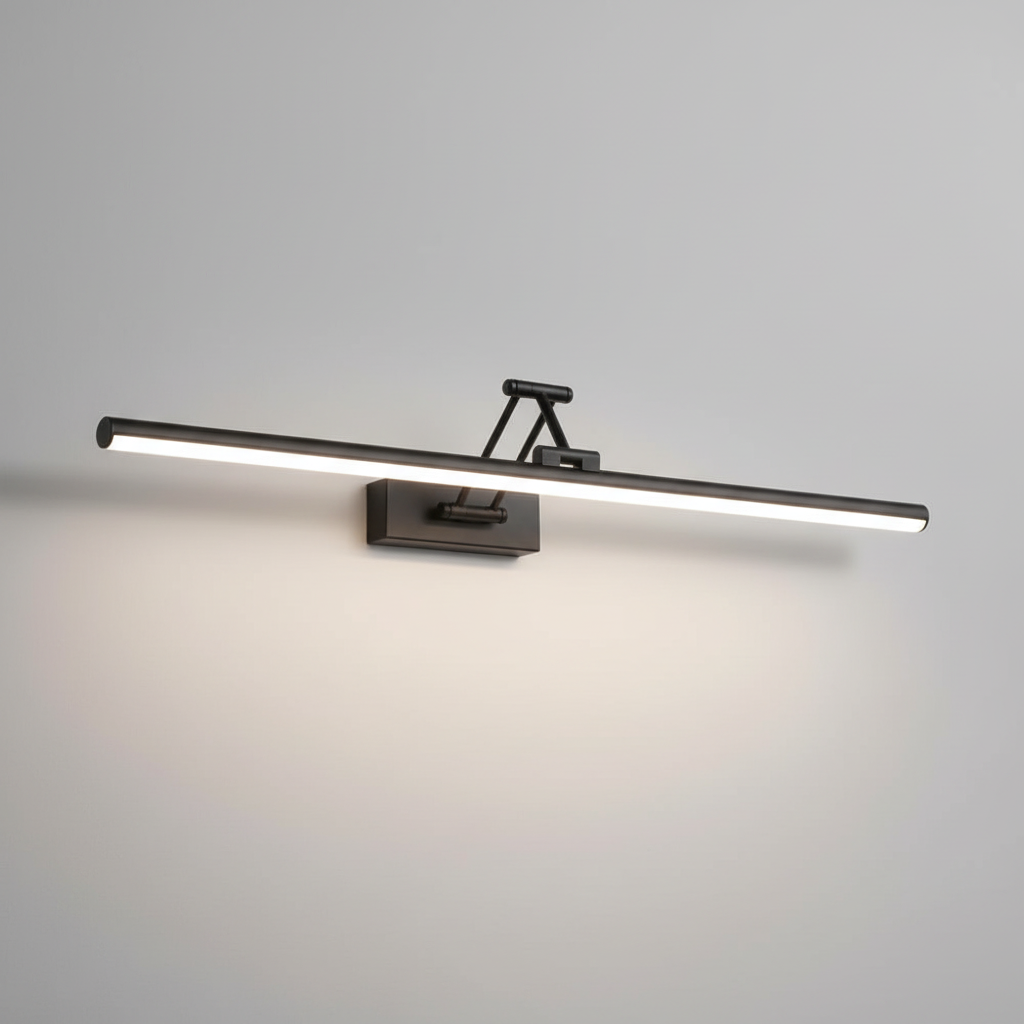 Schlanke Metall-Acryl-Wandleuchte mit Spiegel und Feuchtigkeitsschutz