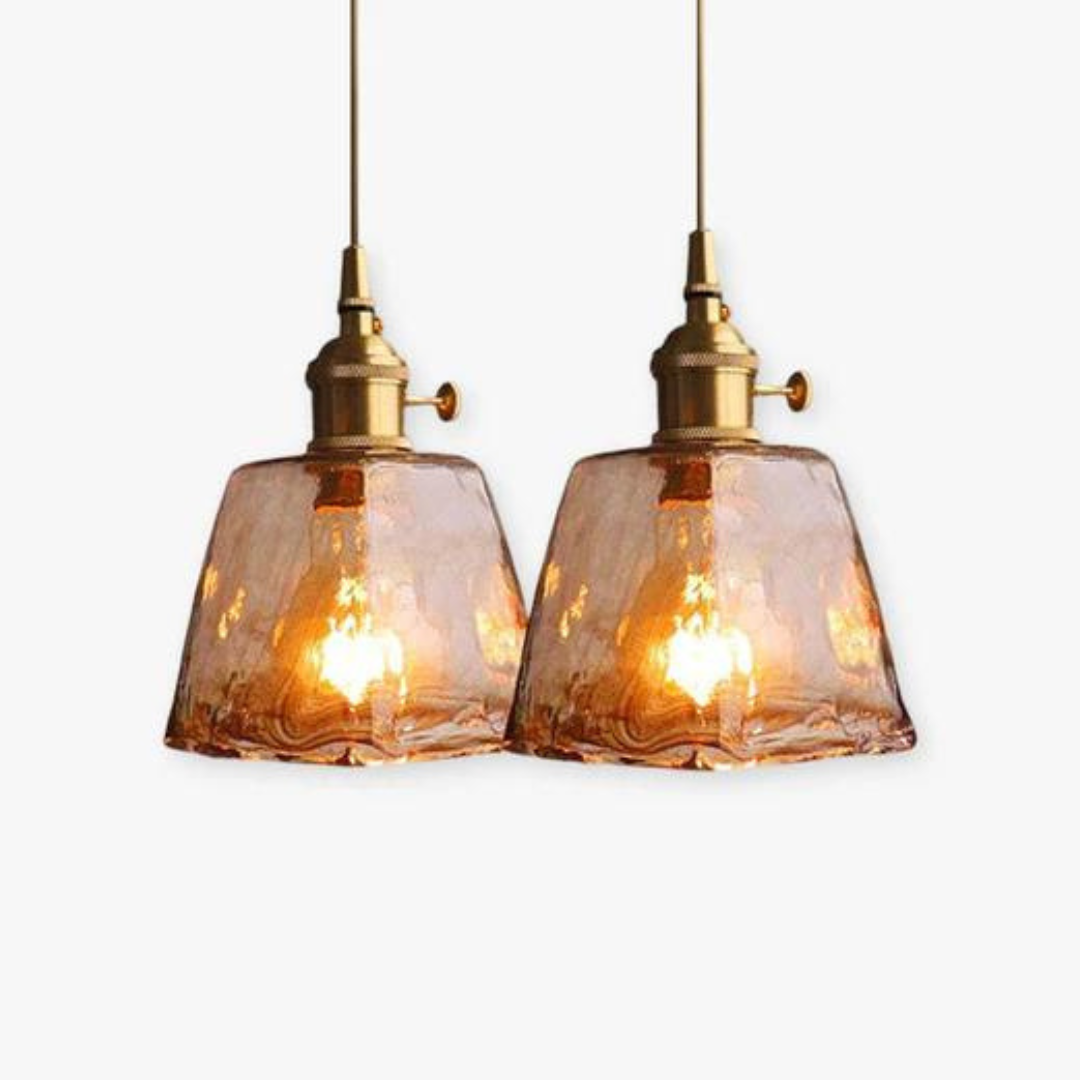 Retro-Pendelleuchte aus Metall und Glas mit verstellbarer Höhe
