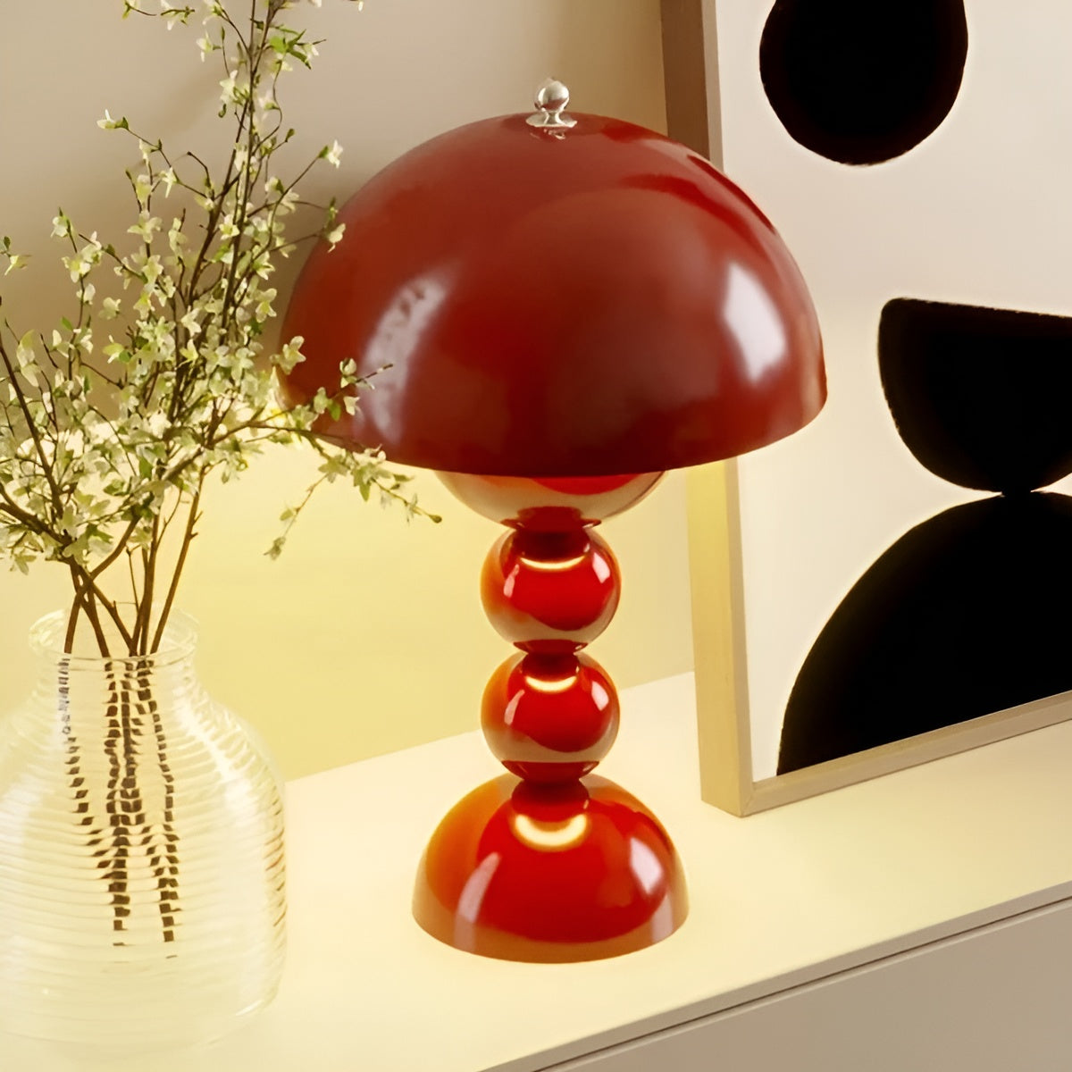 Skandinavische minimalistische dimmbare Nachttischlampe in Form einer Blütenknospe
