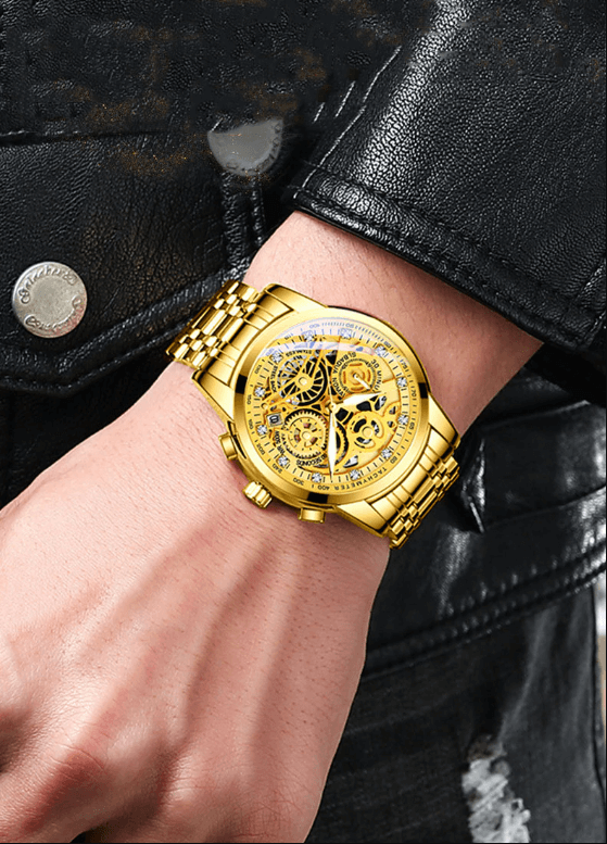 Transparente Skelett-Zifferblatt-Herrenuhr aus Edelstahl mit automatischem mechanischem Uhrwerk
