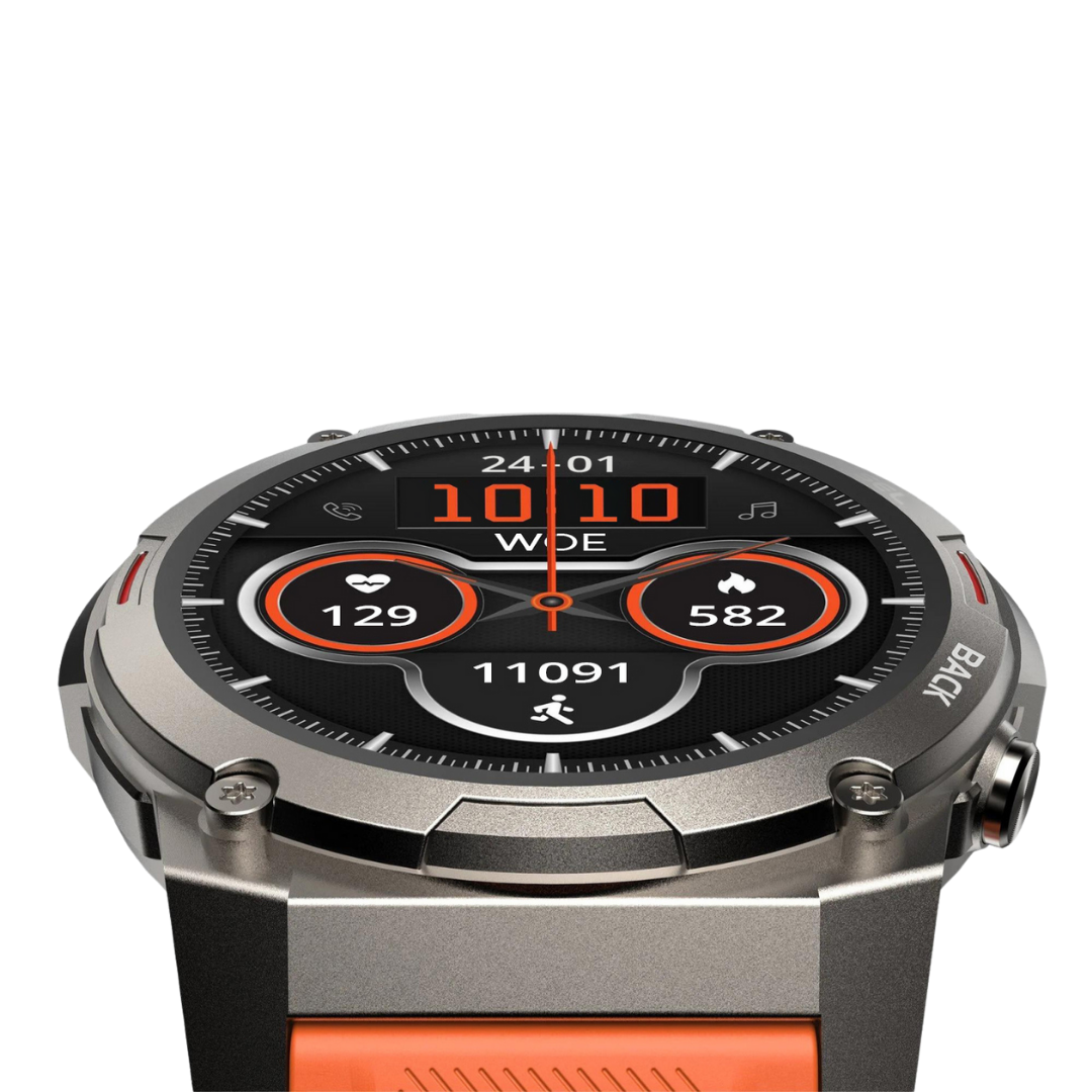 Robuste Fitness-Tracker-Smartwatch mit wasserdichtem Aluminiumgehäuse und AMOLED-Display