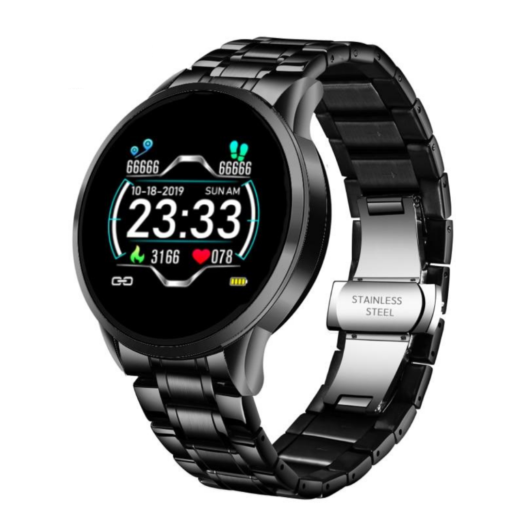 Klassische runde, spritzwassergeschützte Bluetooth-Smartwatch zur Gesundheitsüberwachung