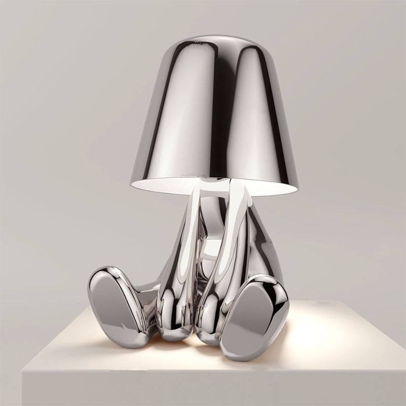 Schlanke kabellose aufladbare dimmbare Tischlampe mit Touch-Steuerung und warmem Leuchten