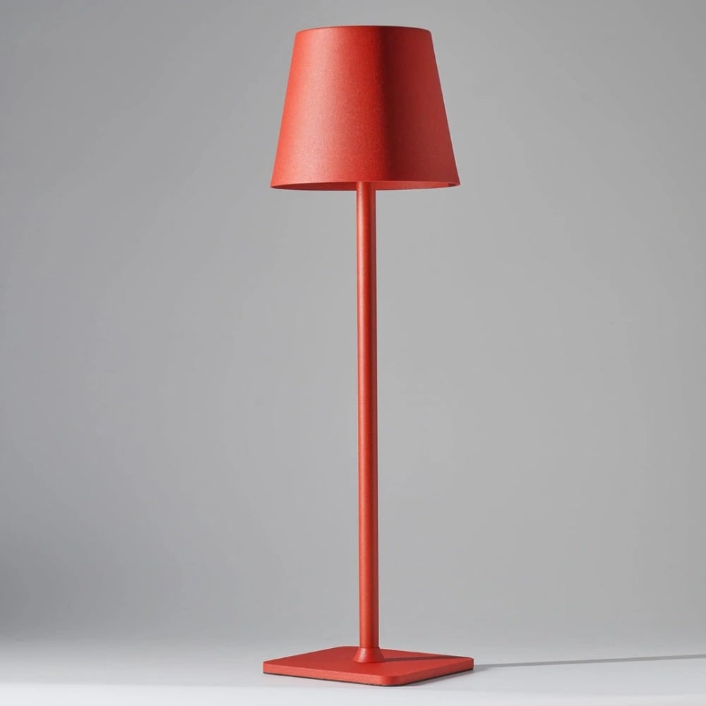 Schlanke moderne wasserdichte kabellose, wiederaufladbare dimmbare Metall-Tischlampe mit Touch-Steuerung