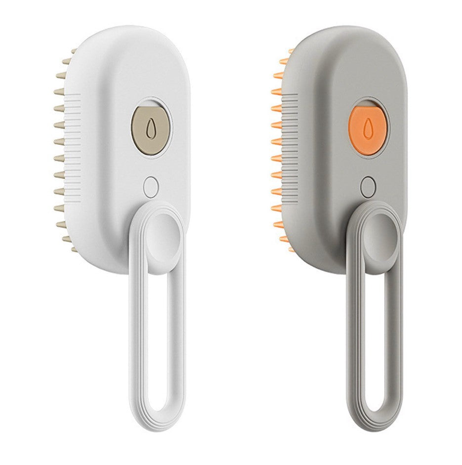 Ergonomische elektrische Haustierpflegebürste mit drehbarem Griff, Dampf- und Sprühfunktion sowie Massagefunktion