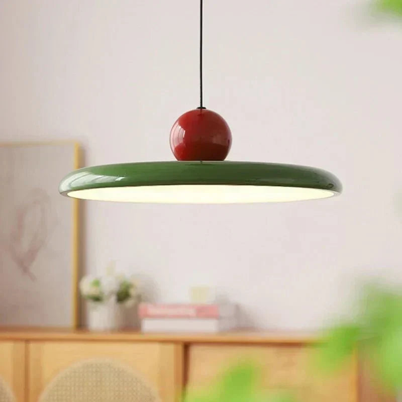 Bauhaus-Pendelleuchte aus schalenförmigem Glas und Metall