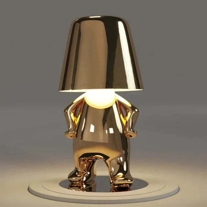 Skulpturale, dimmbare, wiederaufladbare, kabellose Tischlampe aus Aluminium und Harz mit Ambientebeleuchtung