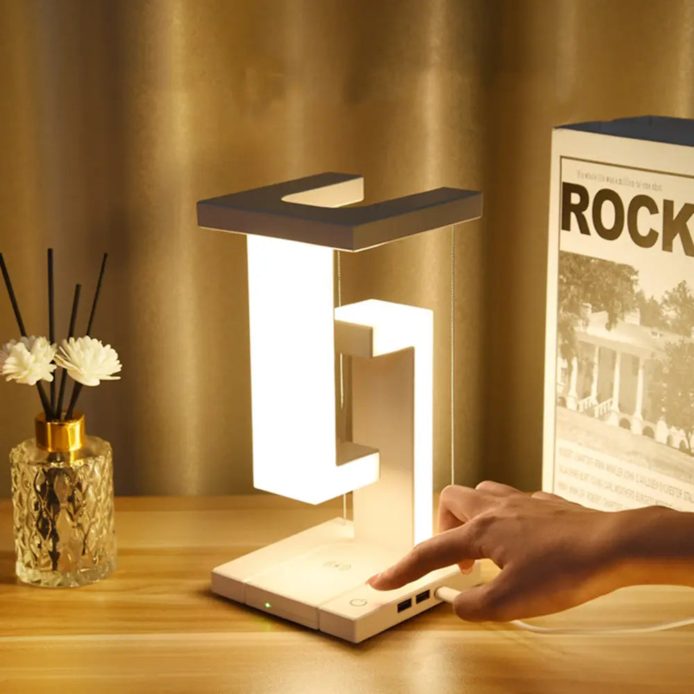 Kabellose Tischlampe mit schwebender Zonenbeleuchtung und Ladefunktion