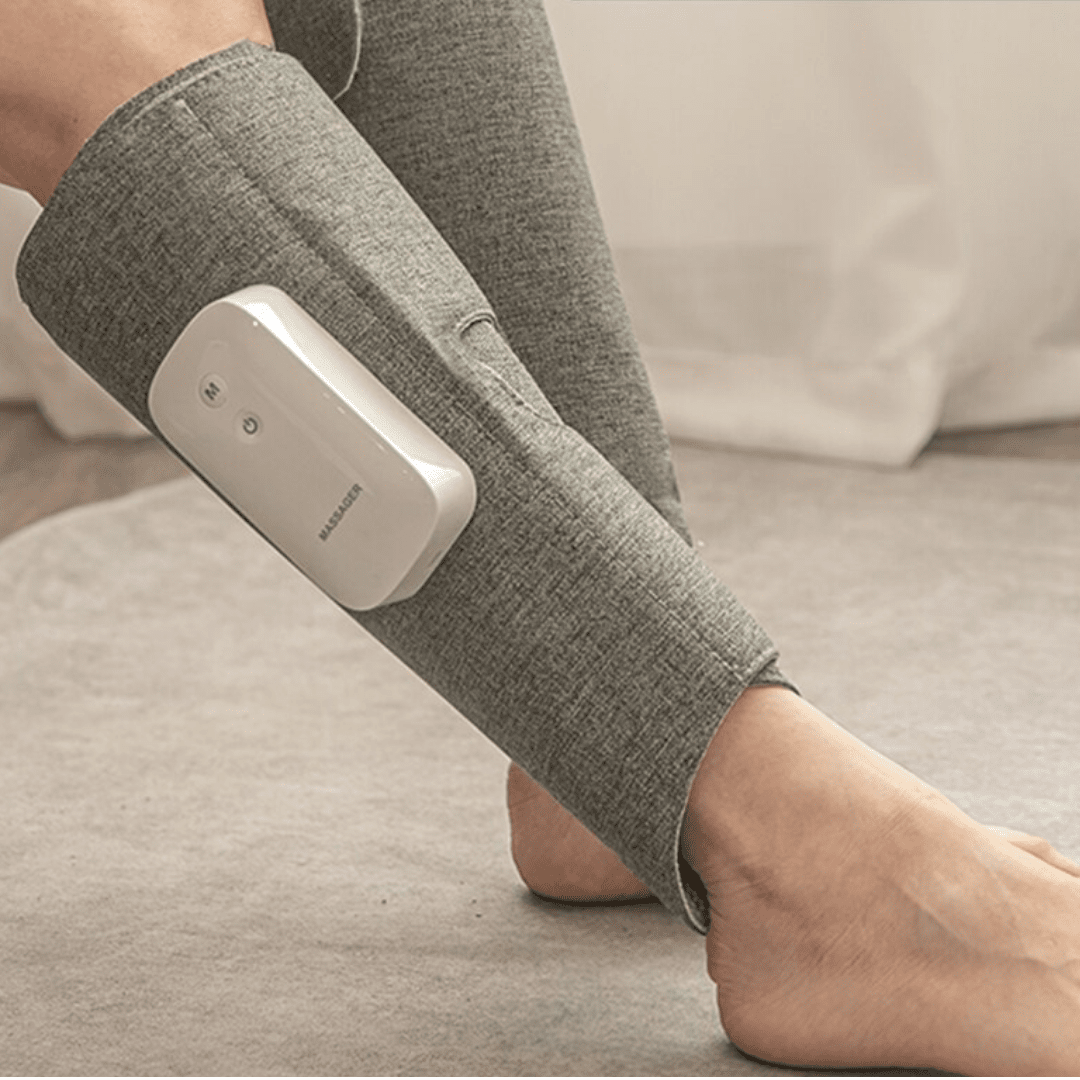 Tragbares kabelloses luftkompressionsbeheiztes Beinmassagegerät mit verstellbarem Klettverschluss
