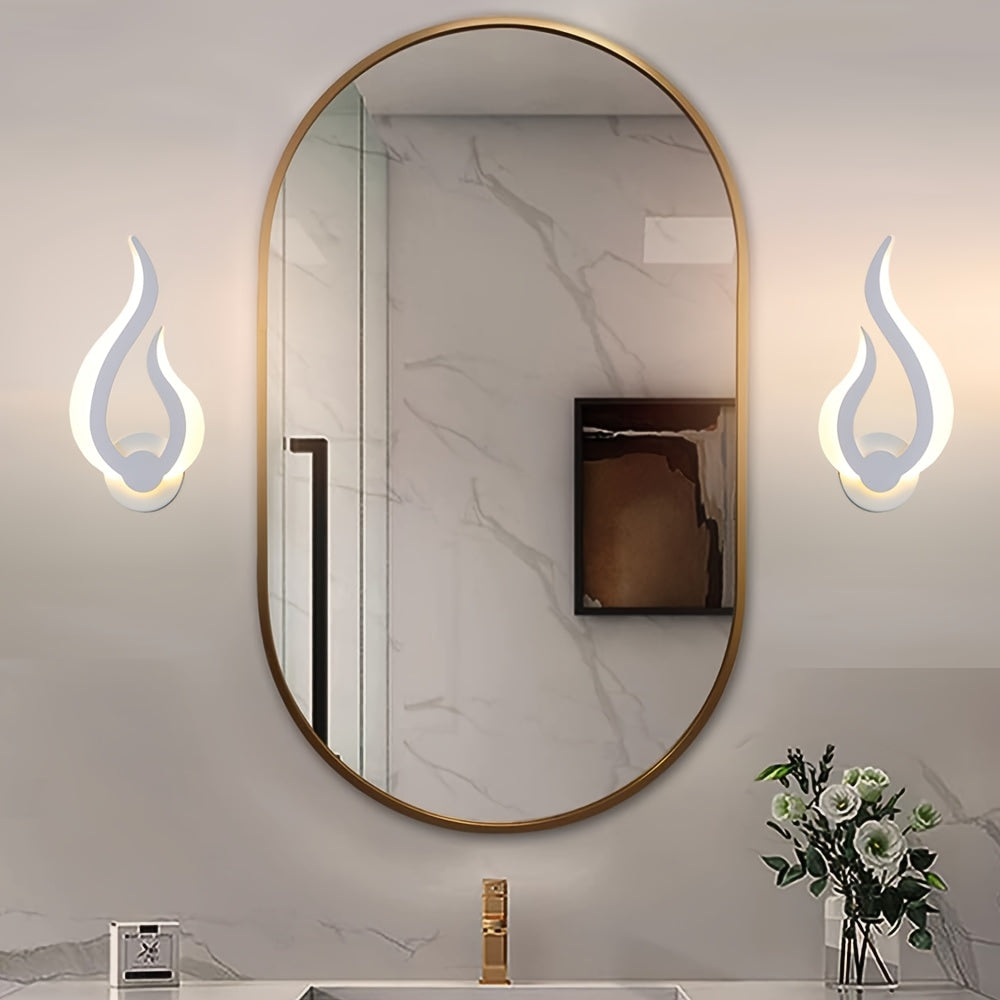 Moderne skulpturale Wandleuchte aus Acryl mit Flammensilhouette