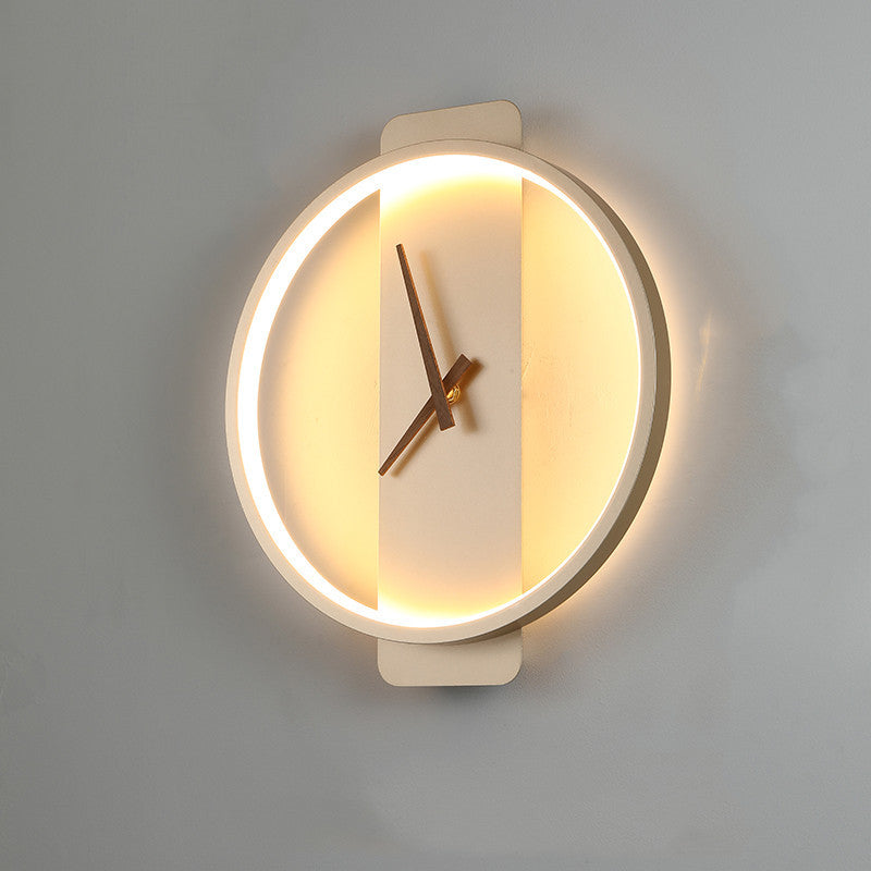 Nordisch-minimalistische Acryluhr mit Wandleuchte für den Nachttisch