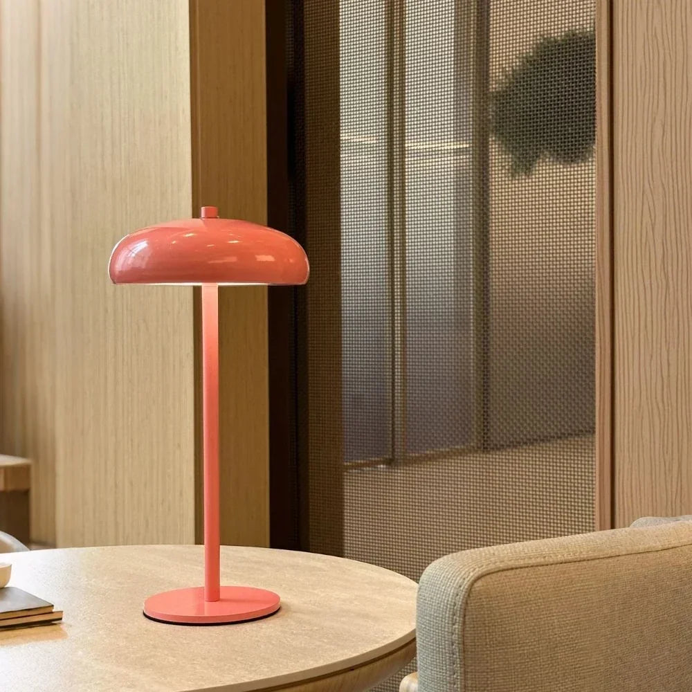 Retro-Tischlampe mit abgerundeter Silhouette, Touch-Steuerung, wiederaufladbar und tragbar