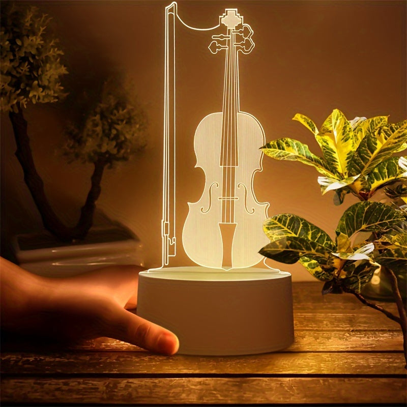 Acryl-USB-Tischlampe mit 3D-Cello-Illusionsdesign