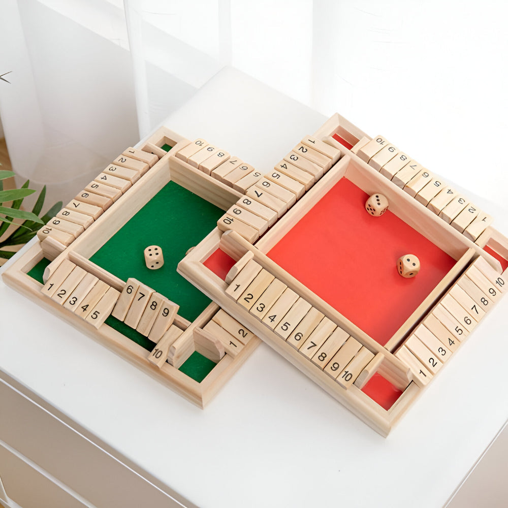 Kompaktes quadratisches Holz-Familienbrettspiel zum Mathematiklernen