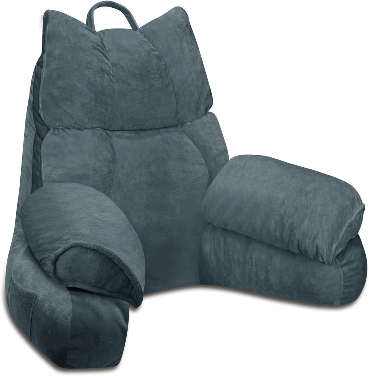 Bett-Loungekissen aus Memory-Schaumstoff mit Armlehnen und strukturierter Rückenlehne