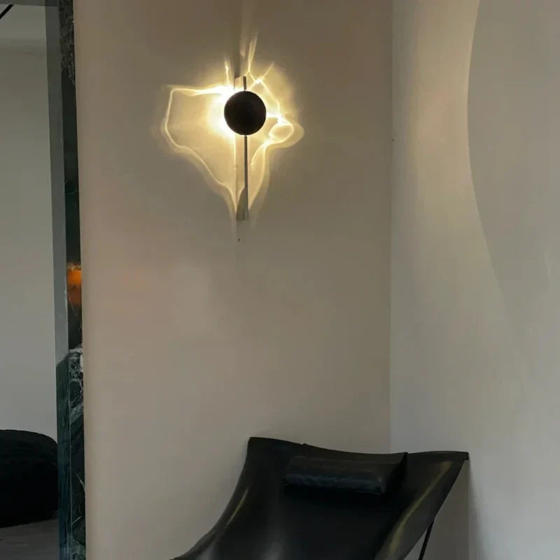 Drehbare Wandleuchte aus Aluminium und Edelstahl mit Ripple-Projektion