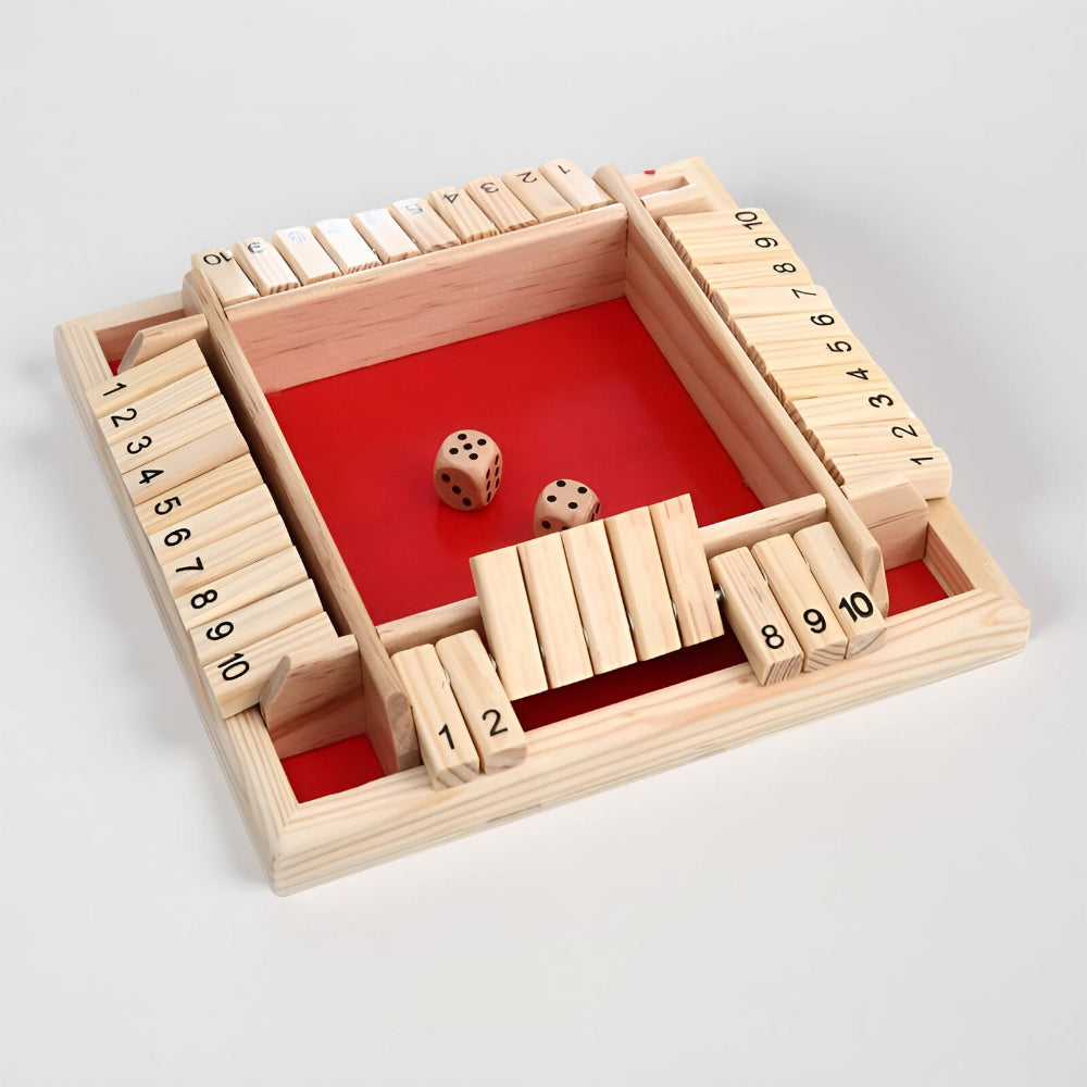 Kompaktes quadratisches Holz-Familienbrettspiel zum Mathematiklernen