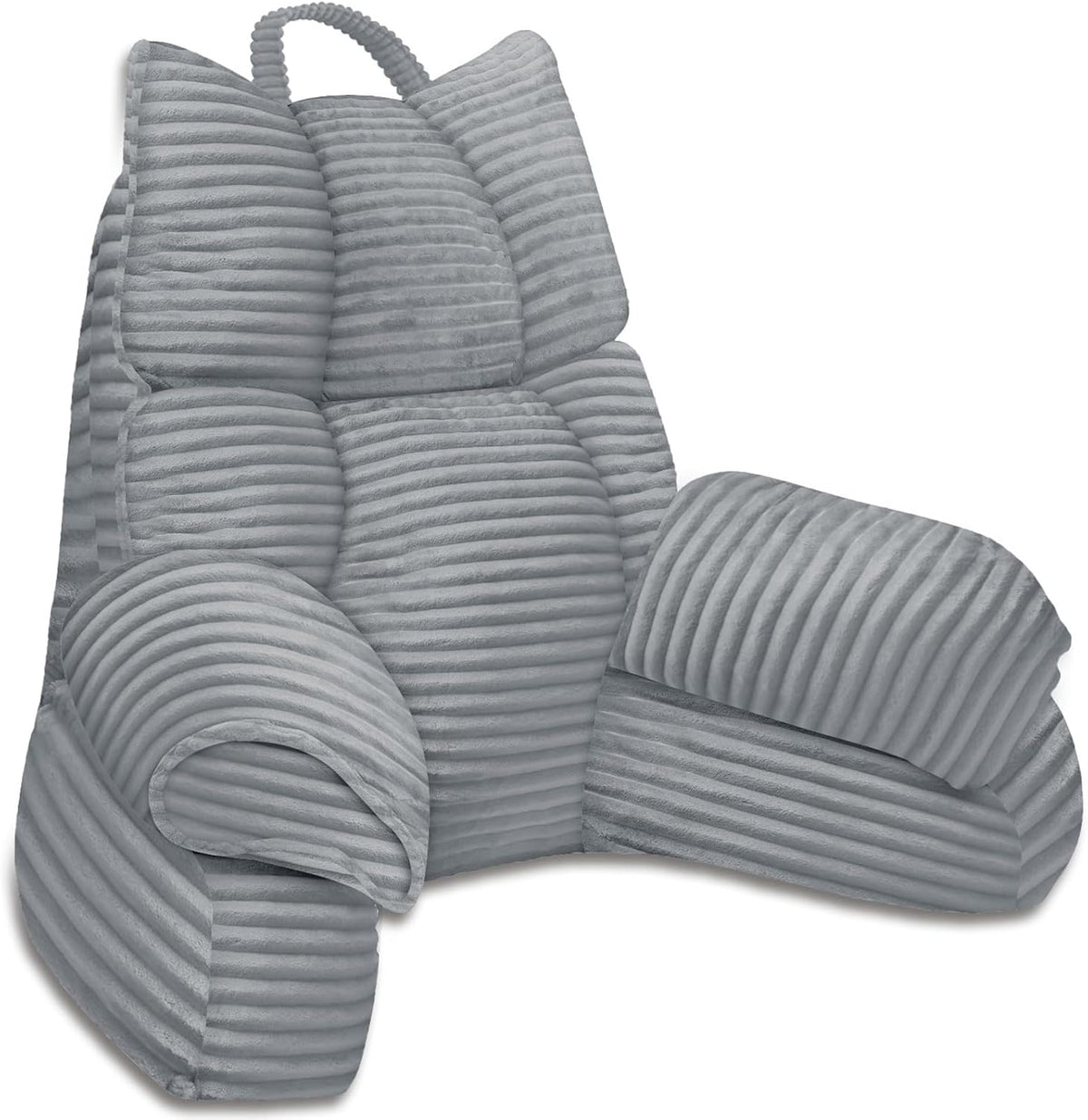 Bett-Loungekissen aus Memory-Schaumstoff mit Armlehnen und strukturierter Rückenlehne
