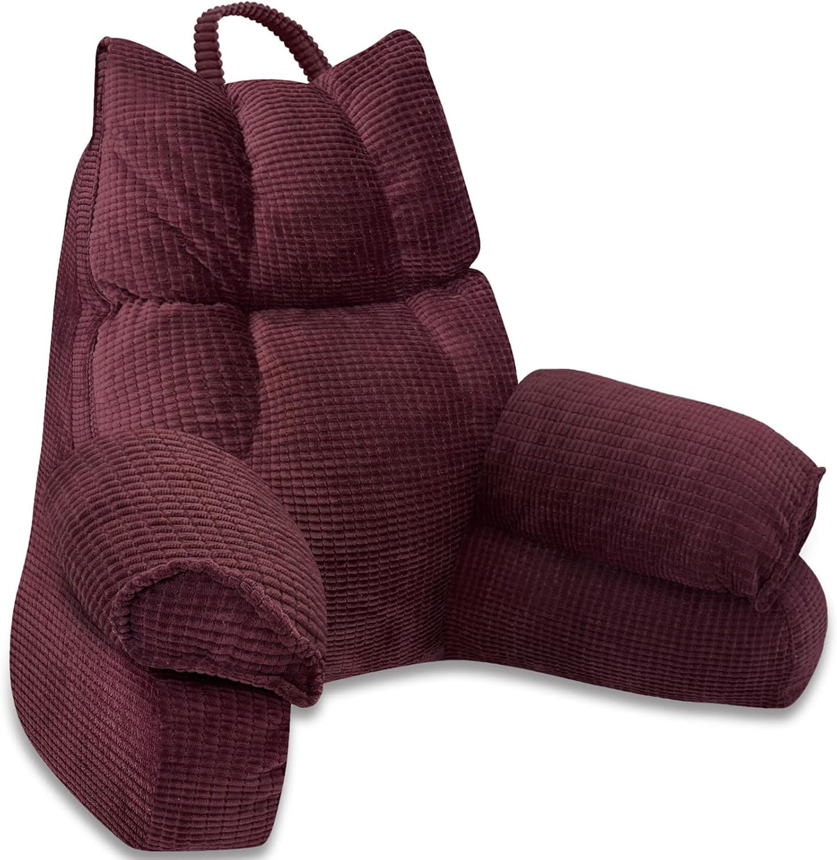 Bett-Loungekissen aus Memory-Schaumstoff mit Armlehnen und strukturierter Rückenlehne