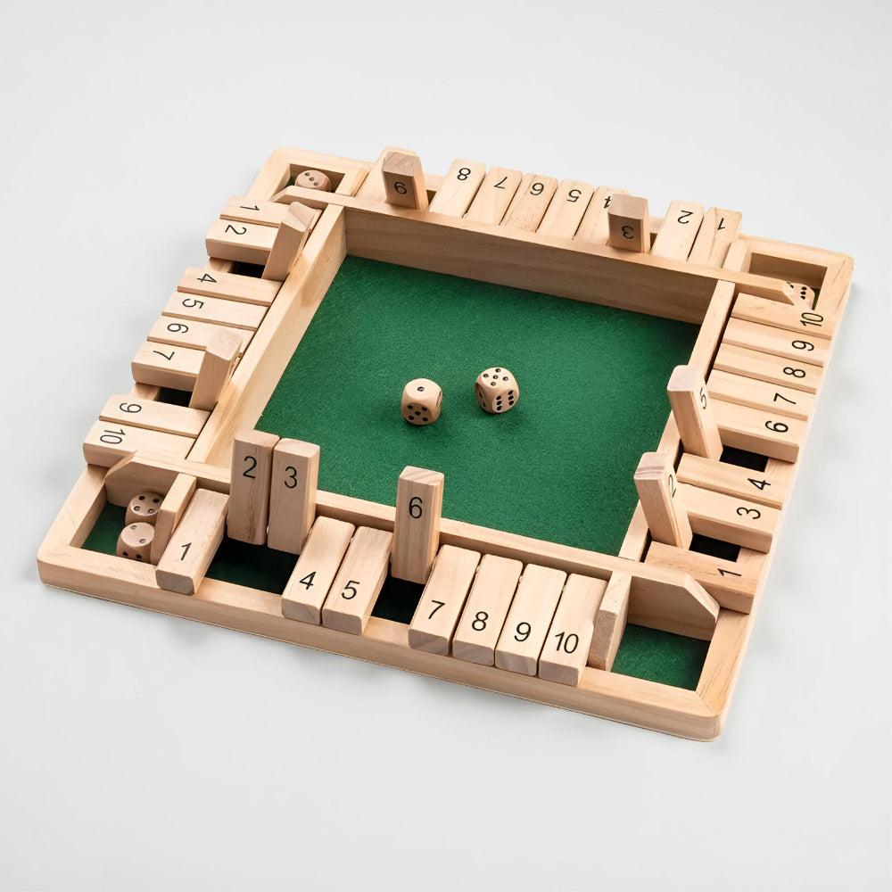 Kompaktes quadratisches Holz-Familienbrettspiel zum Mathematiklernen