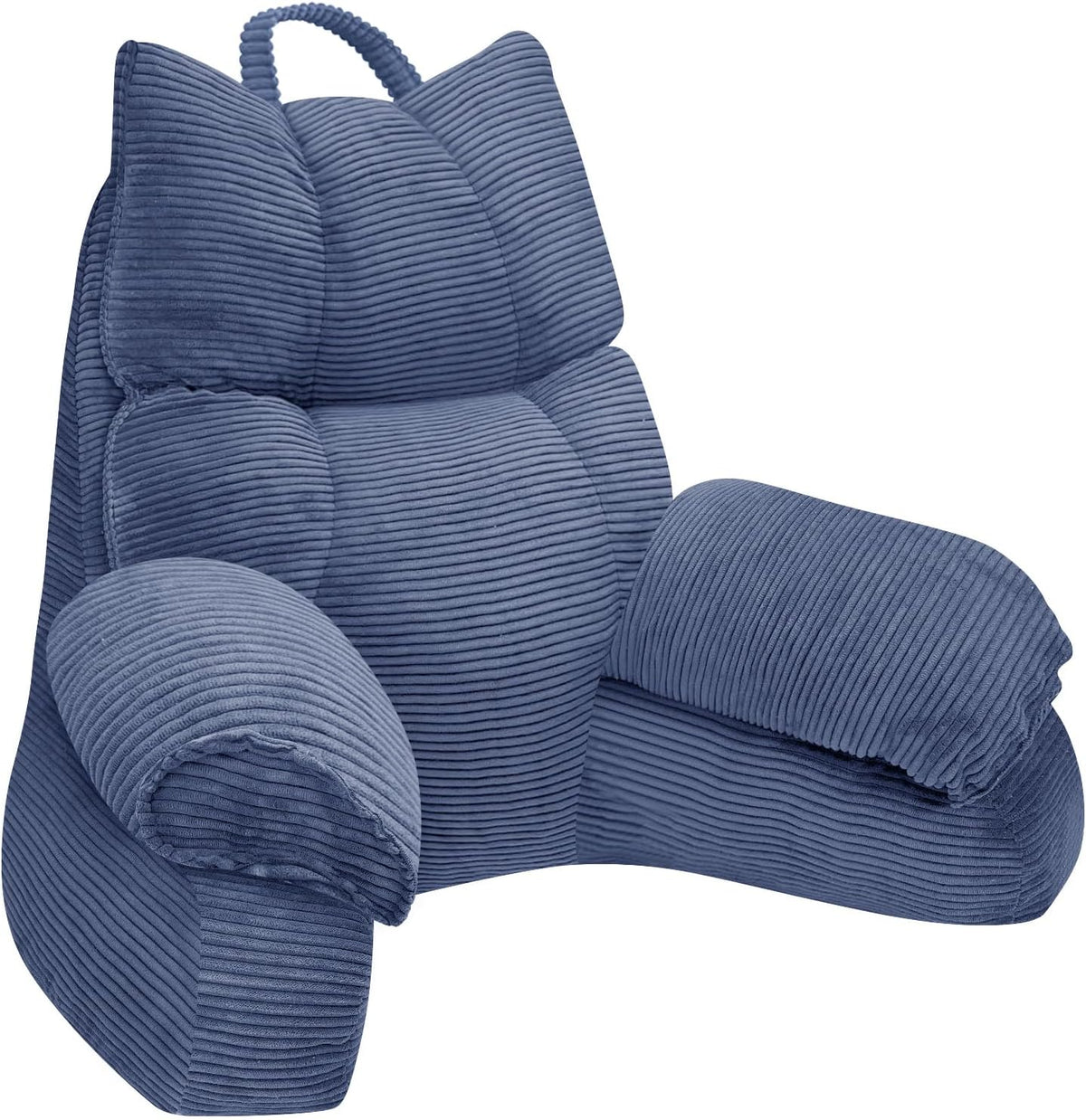 Bett-Loungekissen aus Memory-Schaumstoff mit Armlehnen und strukturierter Rückenlehne