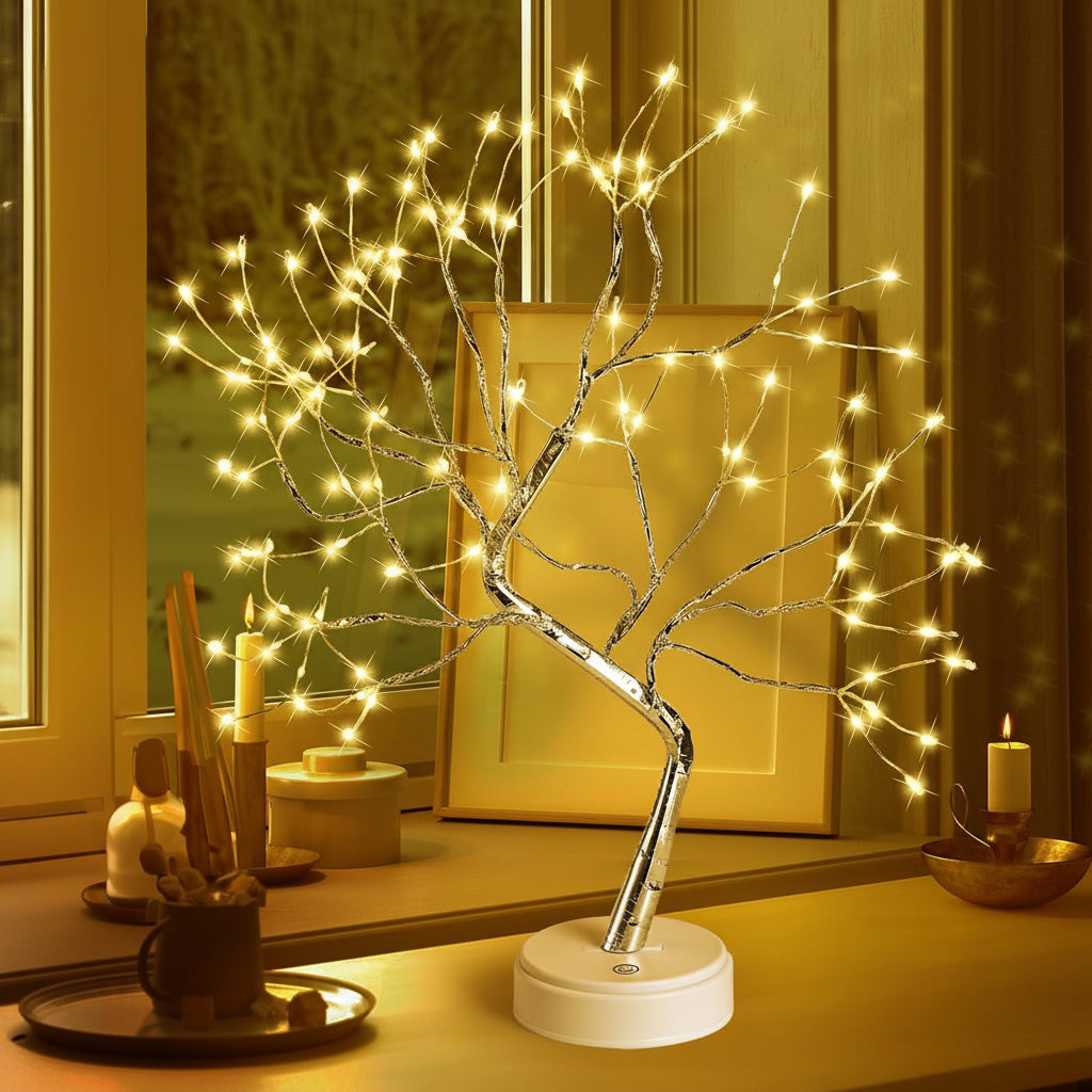Von der Natur inspirierte Akzent-Tischlampe in Form eines Bonsai-Baums