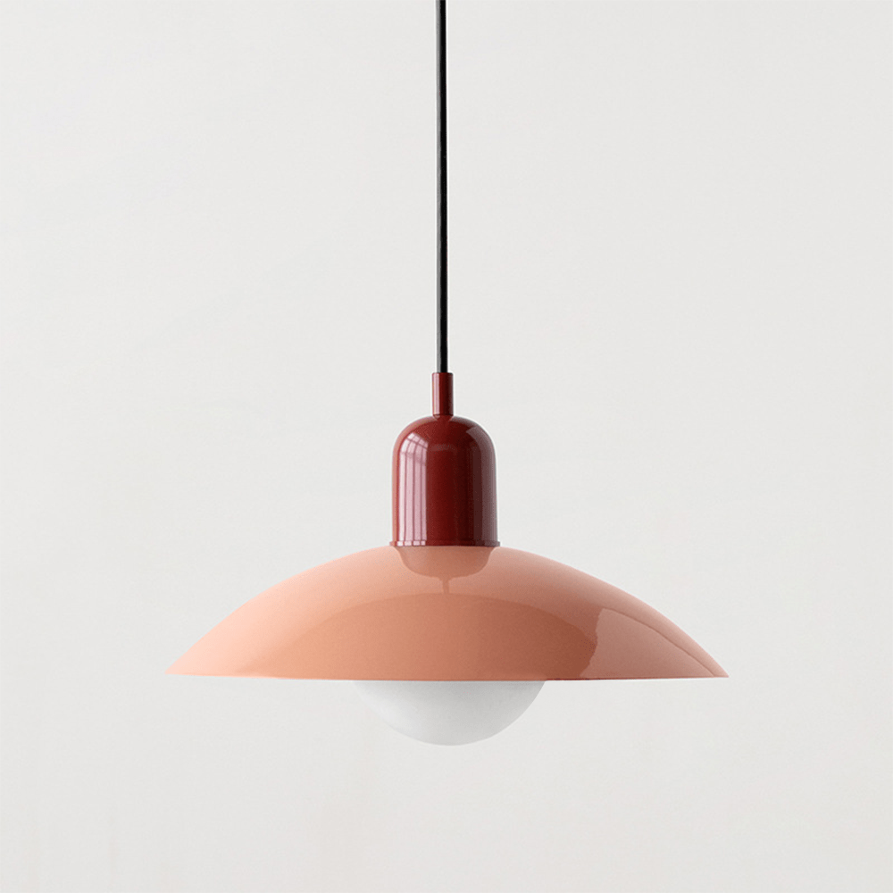 Geometrische Bauhaus-Pendelleuchte mit emaillierter Eisenkuppel, verstellbar