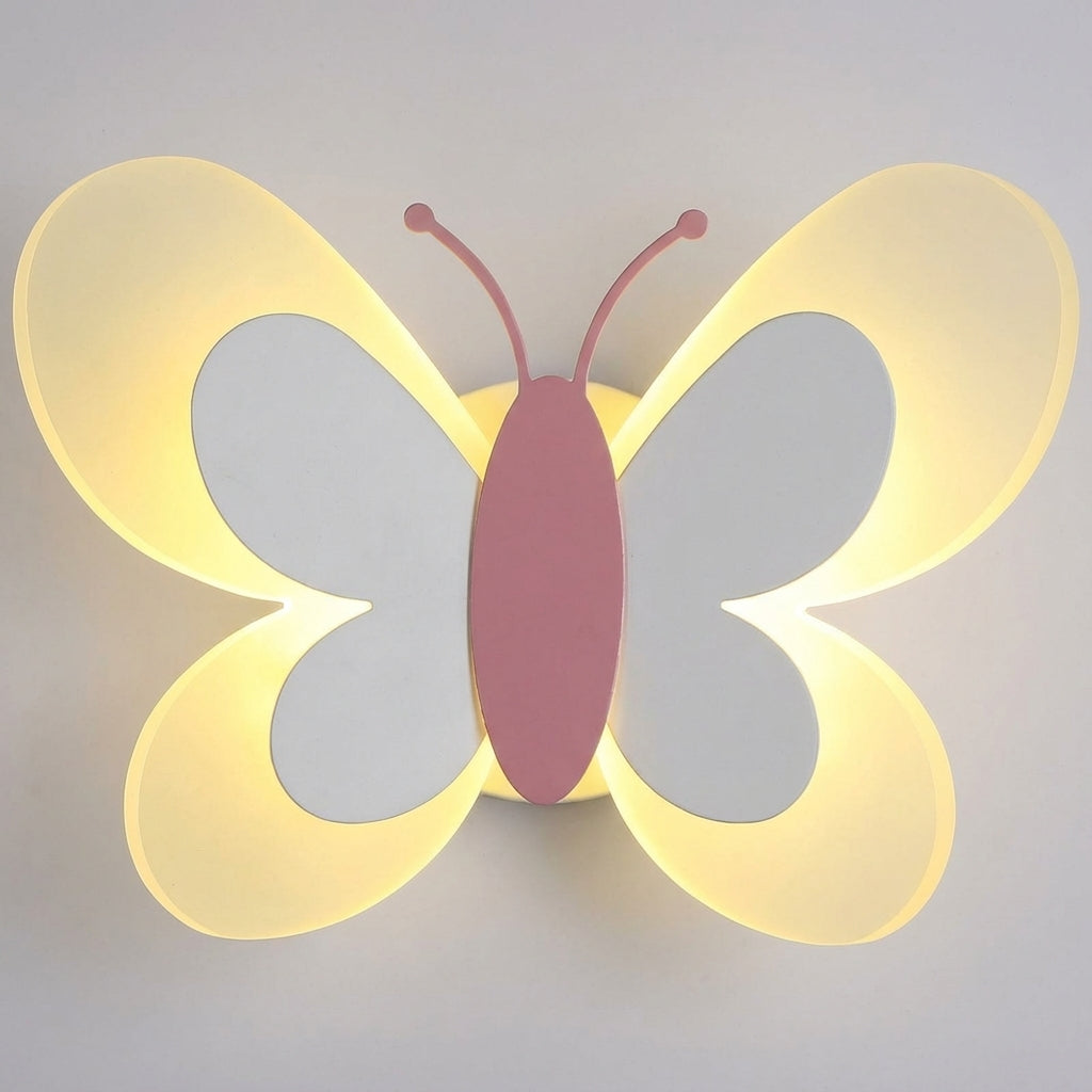 Verspielte montierte Acryl-Wandleuchte mit Schmetterlingssilhouette