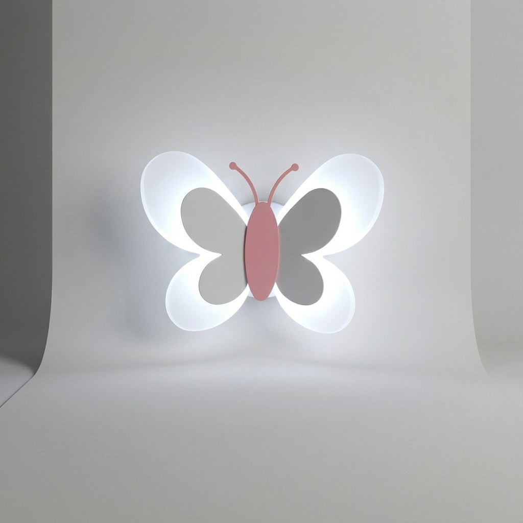Verspielte montierte Acryl-Wandleuchte mit Schmetterlingssilhouette