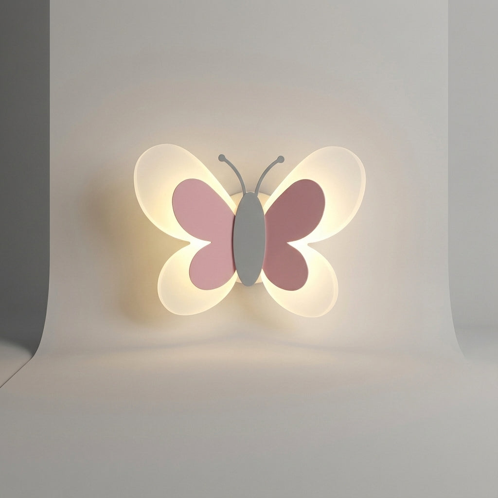 Verspielte montierte Acryl-Wandleuchte mit Schmetterlingssilhouette