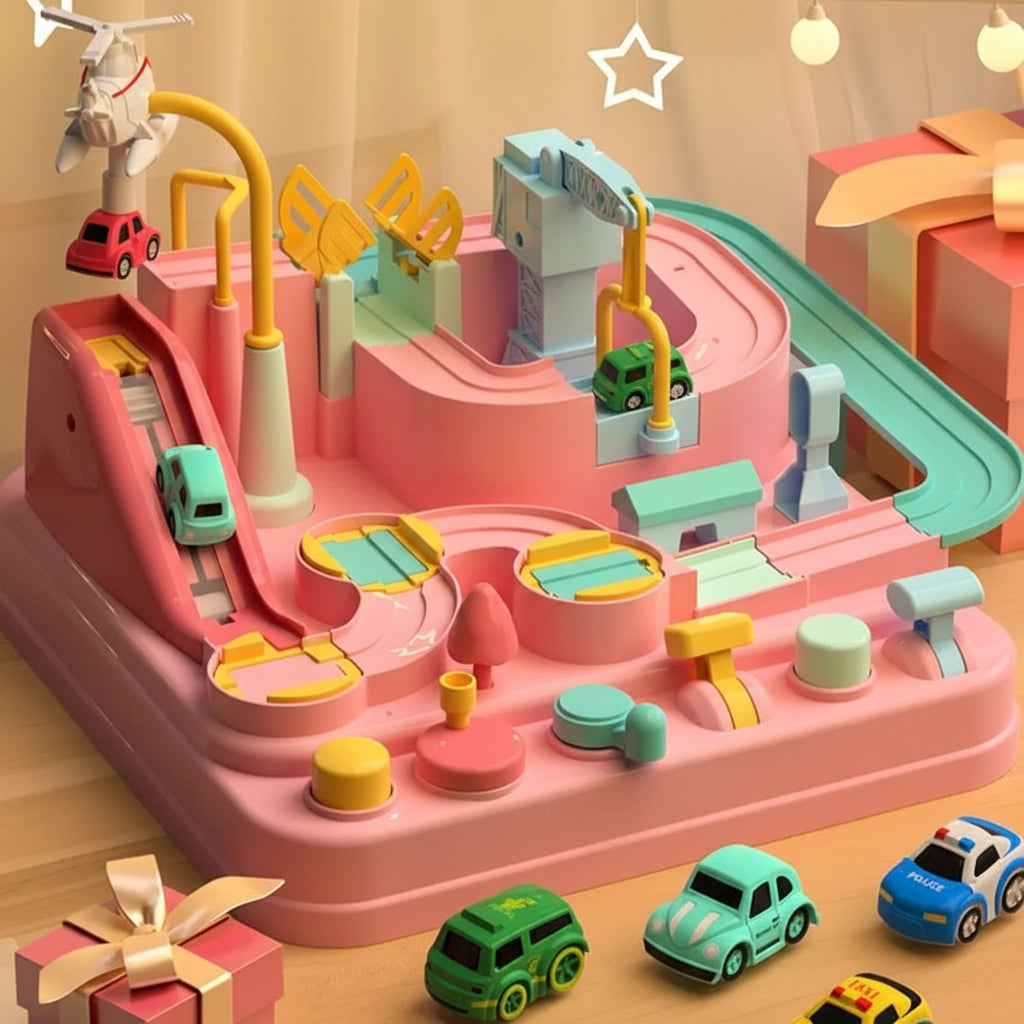 Modulares mechanisches Autorennbahn-Puzzlespielset für City-Abenteuer