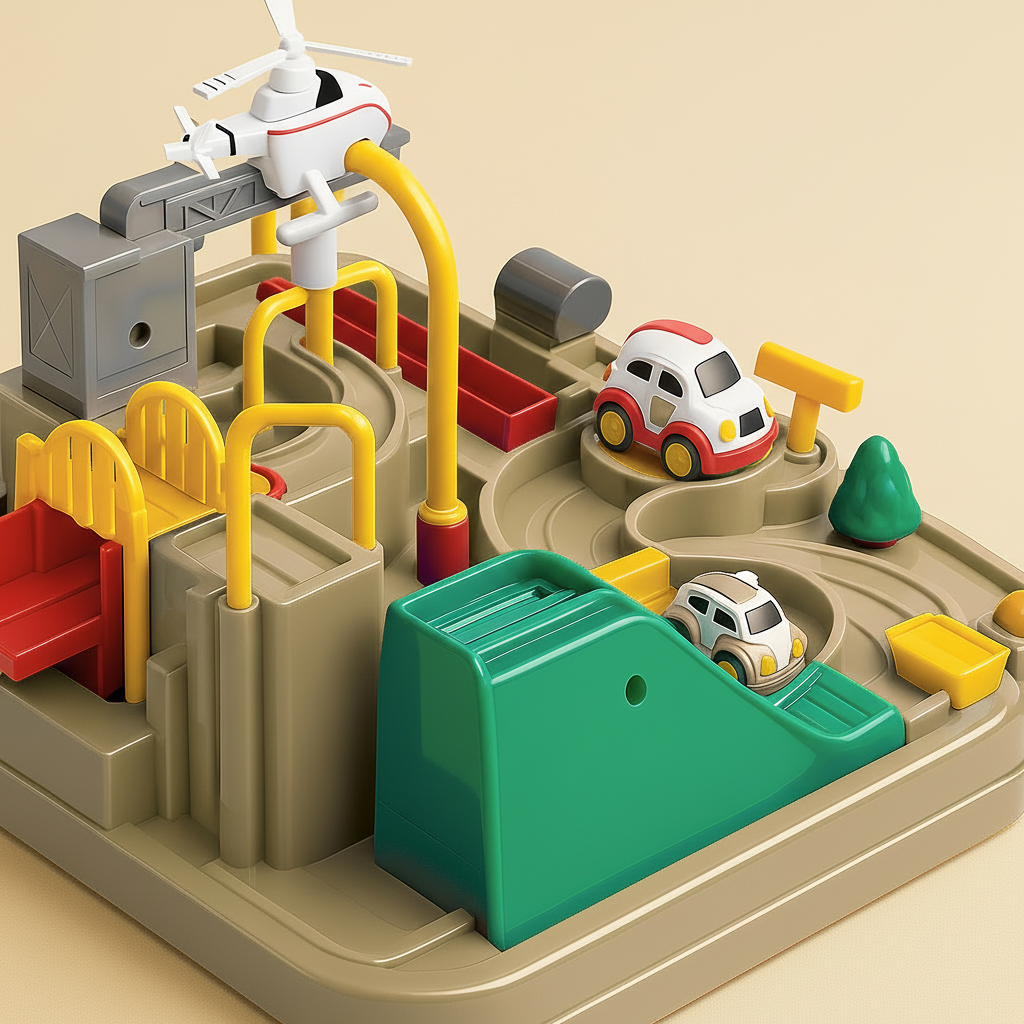 Modulares mechanisches Autorennbahn-Puzzlespielset für City-Abenteuer