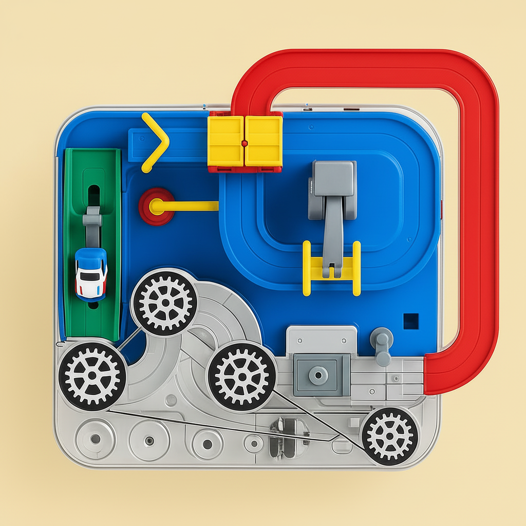 Modulares mechanisches Autorennbahn-Puzzlespielset für City-Abenteuer