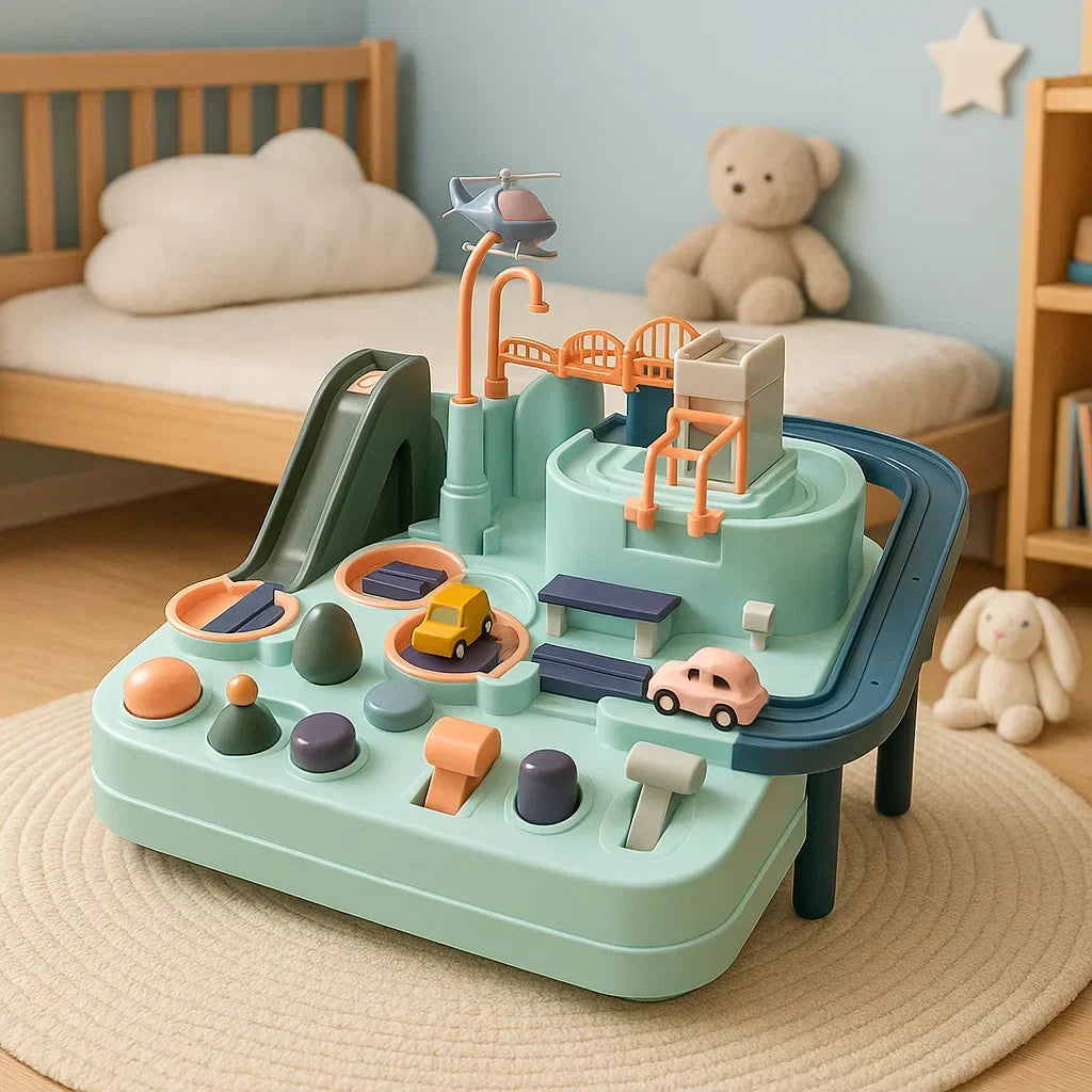 Modulares mechanisches Autorennbahn-Puzzlespielset für City-Abenteuer