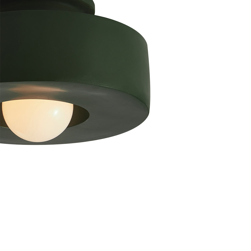 Nordische zylindrische dimmbare Deckenleuchte im Wabi-Sabi-Stil mit matter Keramikoptik