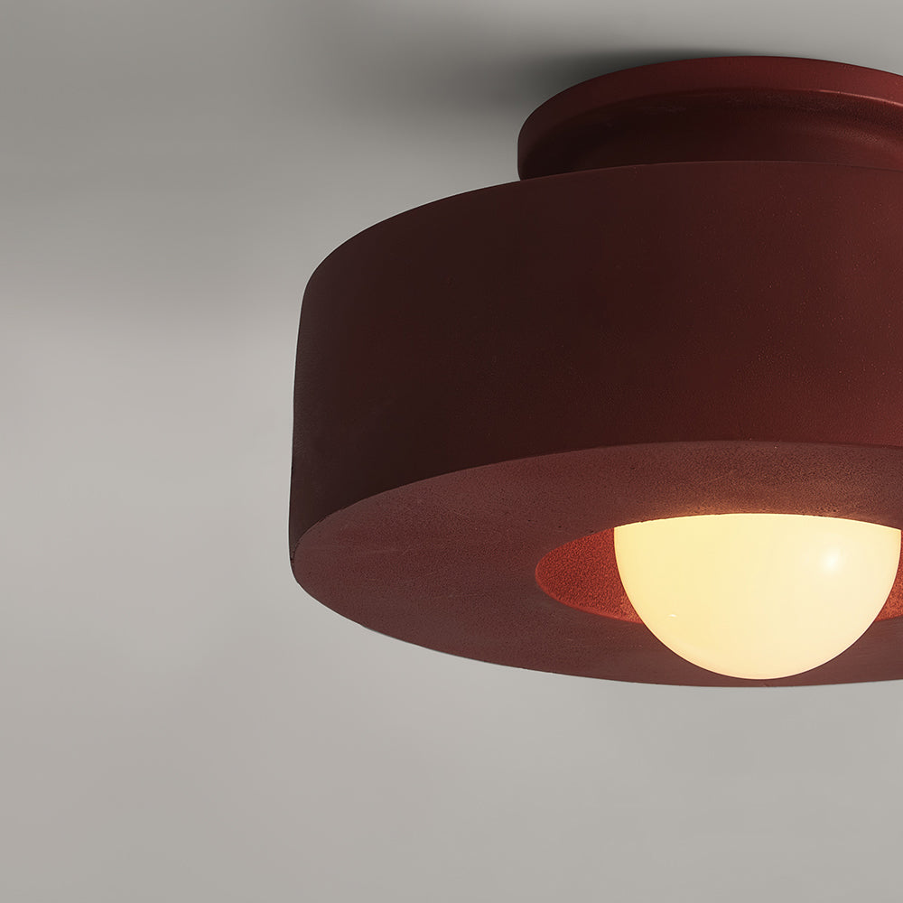 Nordische zylindrische dimmbare Deckenleuchte im Wabi-Sabi-Stil mit matter Keramikoptik