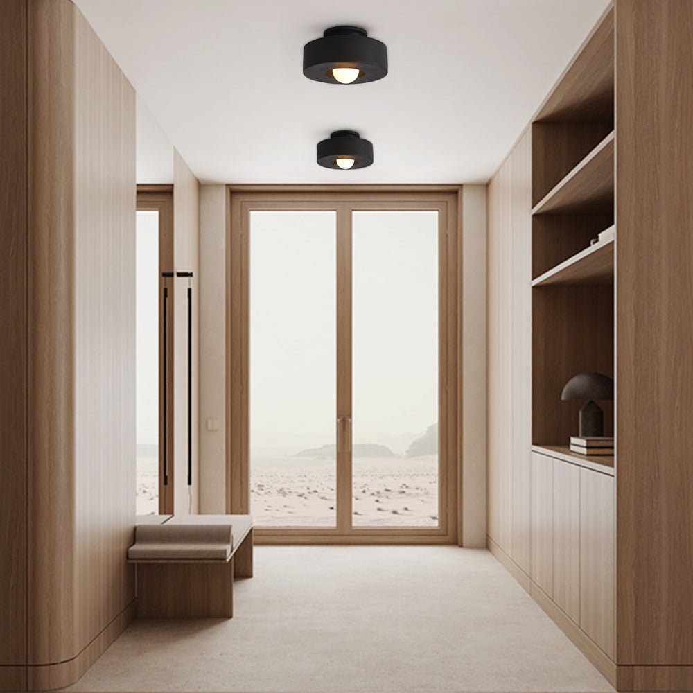 Nordische zylindrische dimmbare Deckenleuchte im Wabi-Sabi-Stil mit matter Keramikoptik